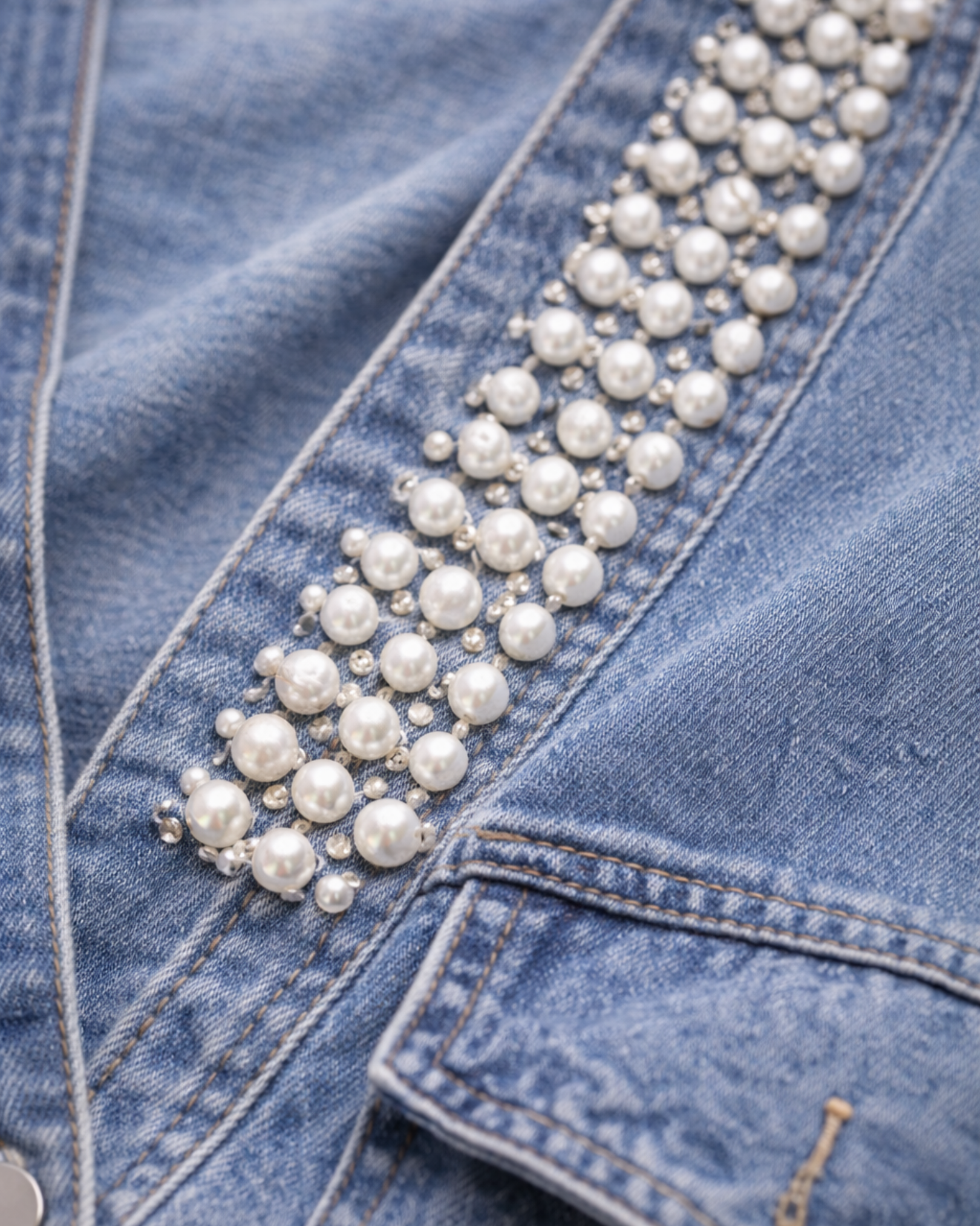 Denim Pearl Jacket