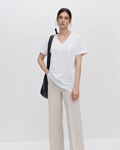 White V-neck top