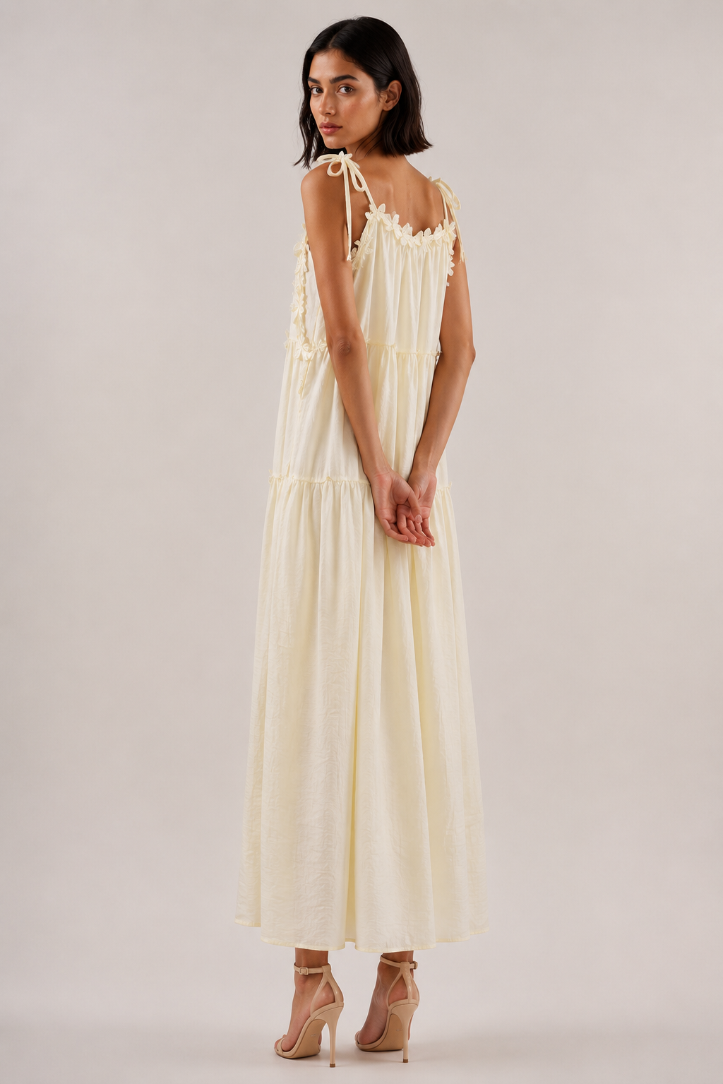 Vanilla Cream Tiered Maxi Dress