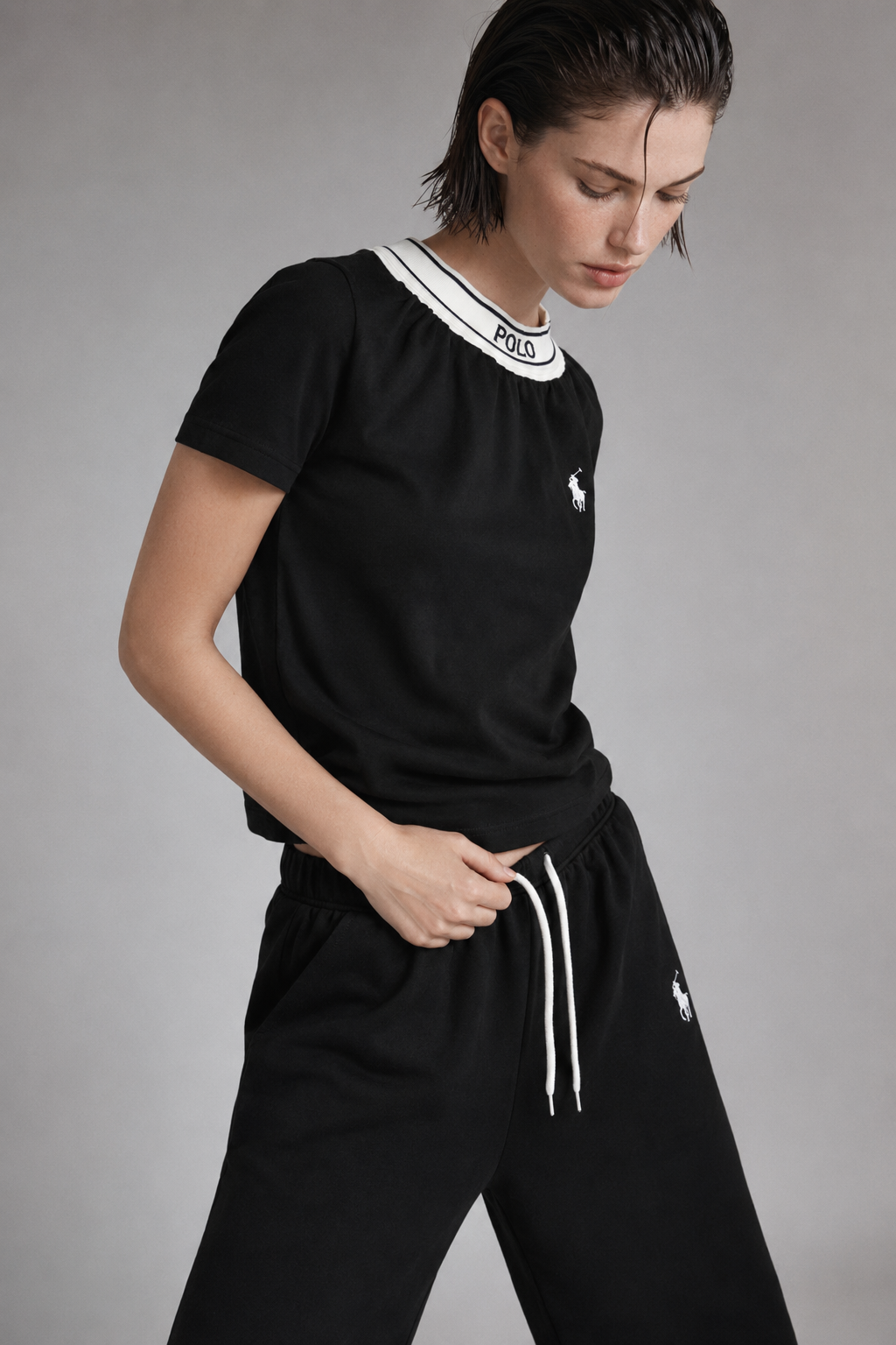 Noir Essentials Tee & Wide-Leg Jogger Set