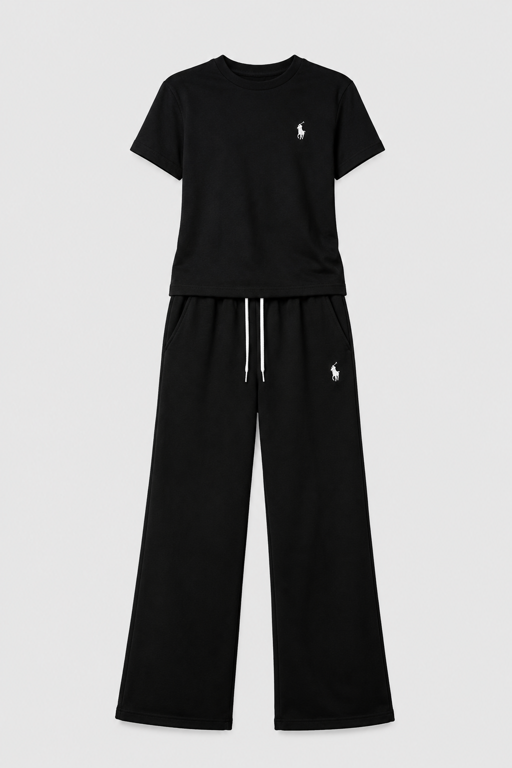 Noir Essentials Tee & Wide-Leg Jogger Set