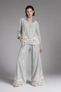 Sage Embroidered Crochet Co-ord Set