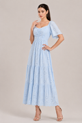 Azure Eyelet Maxi Dress