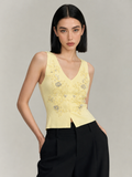 Crystal Floral Knit Vest