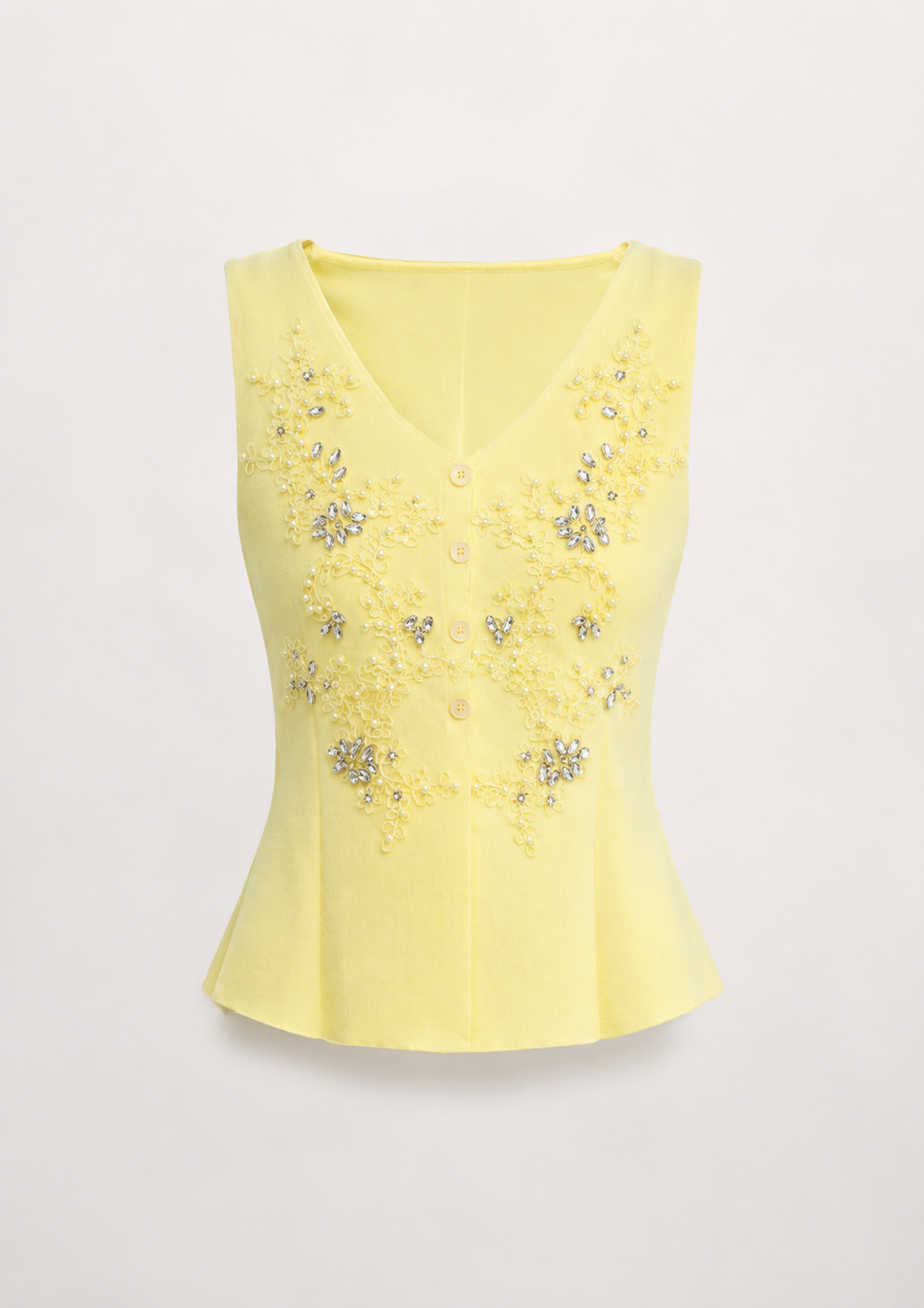 Crystal Floral Knit Vest
