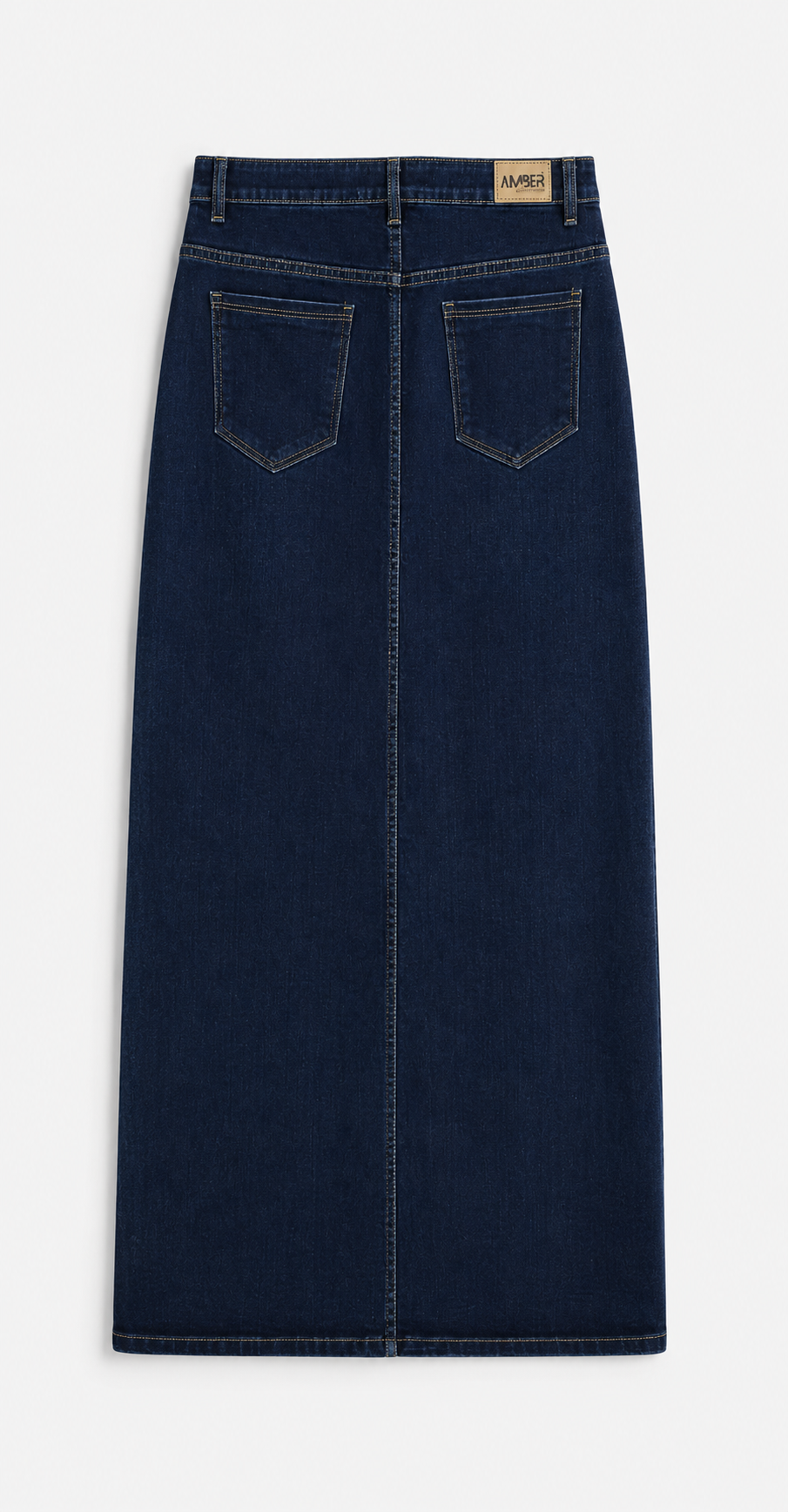 High-Rise Denim Maxi Skirt