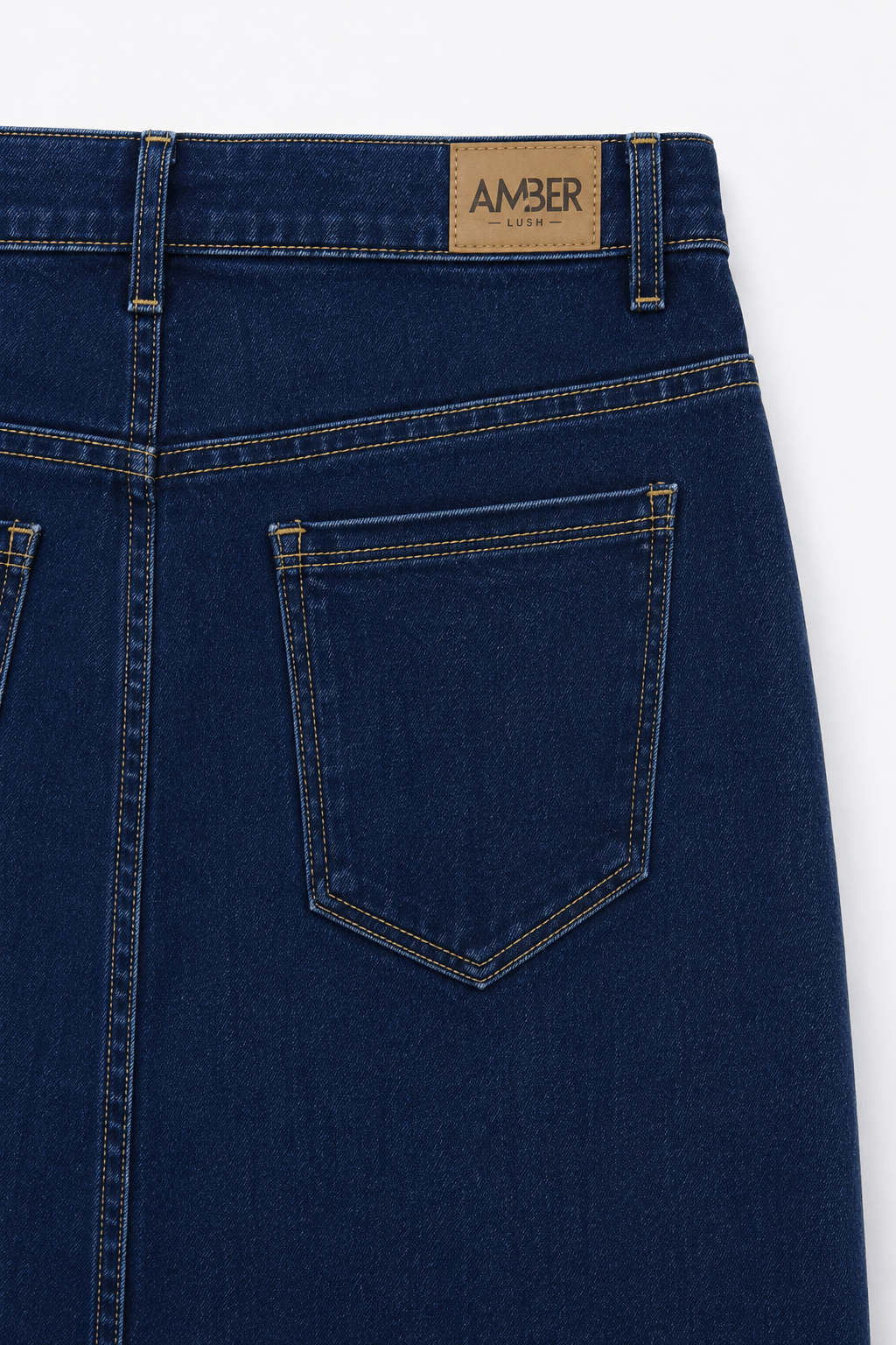 High-Rise Denim Maxi Skirt