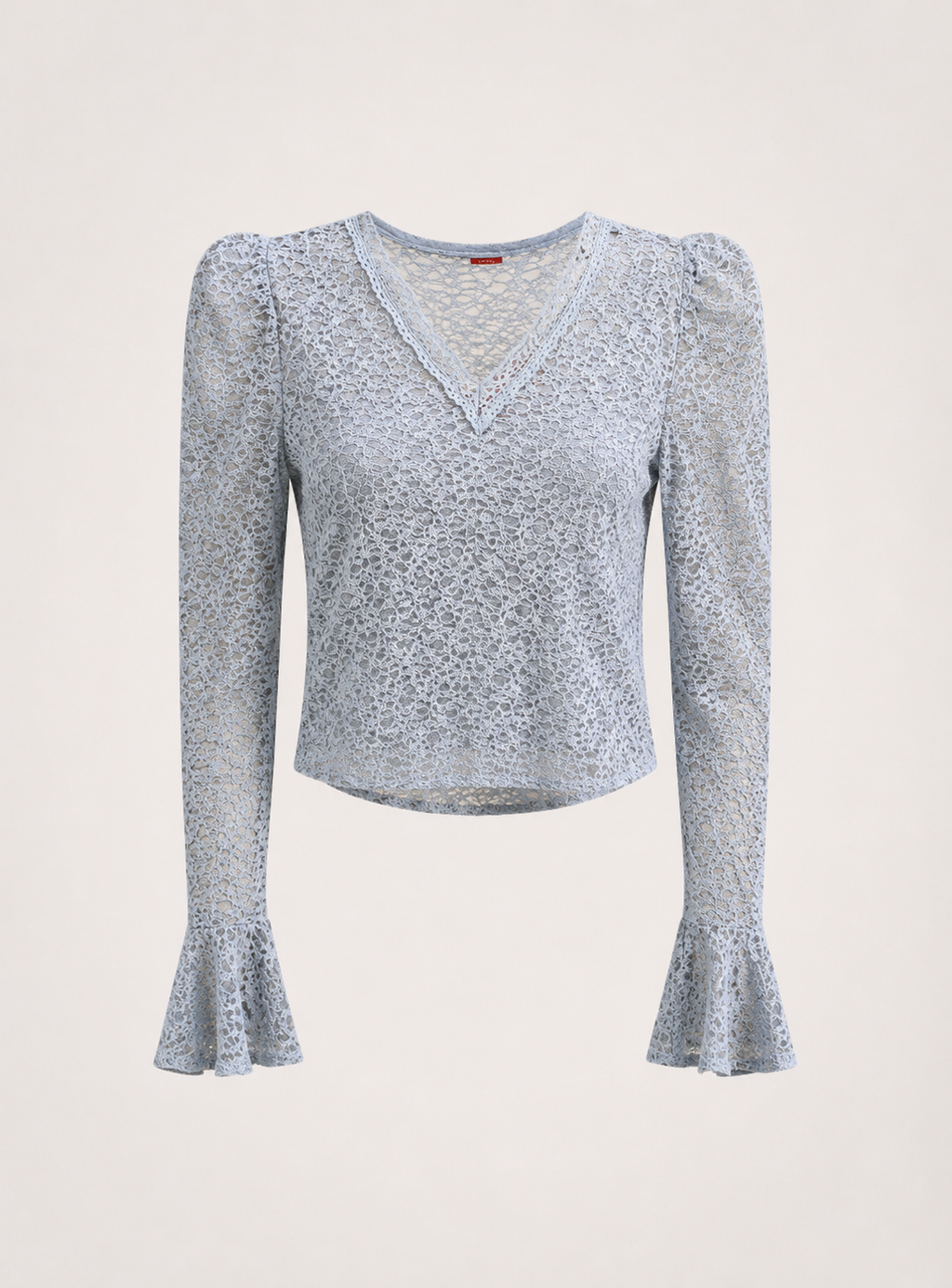 Sheer Lace Flare Cuff Top