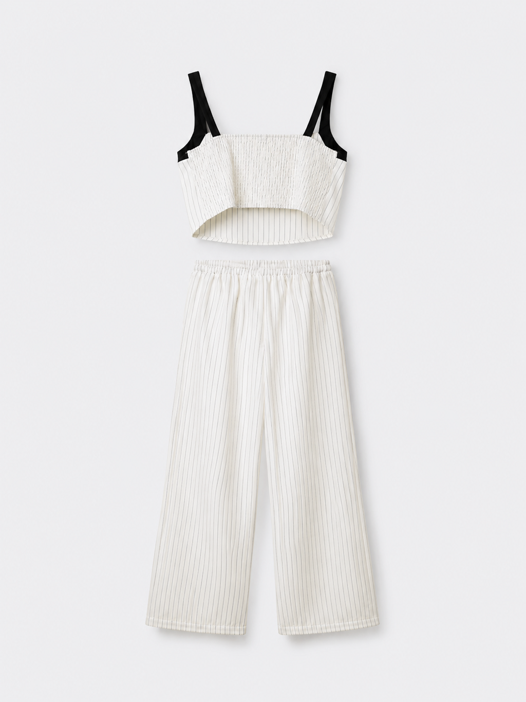 Pinstripe Crop Top & Wide-Leg Trouser Co-ord