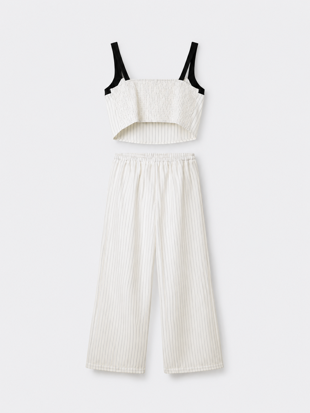 Pinstripe Crop Top & Wide-Leg Trouser Co-ord