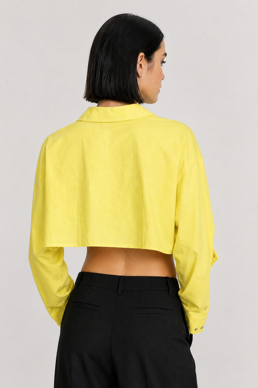 Lace-Up Cropped Shirt