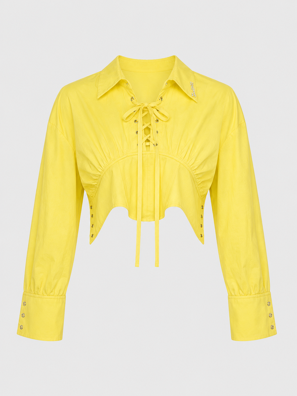 Lace-Up Cropped Shirt