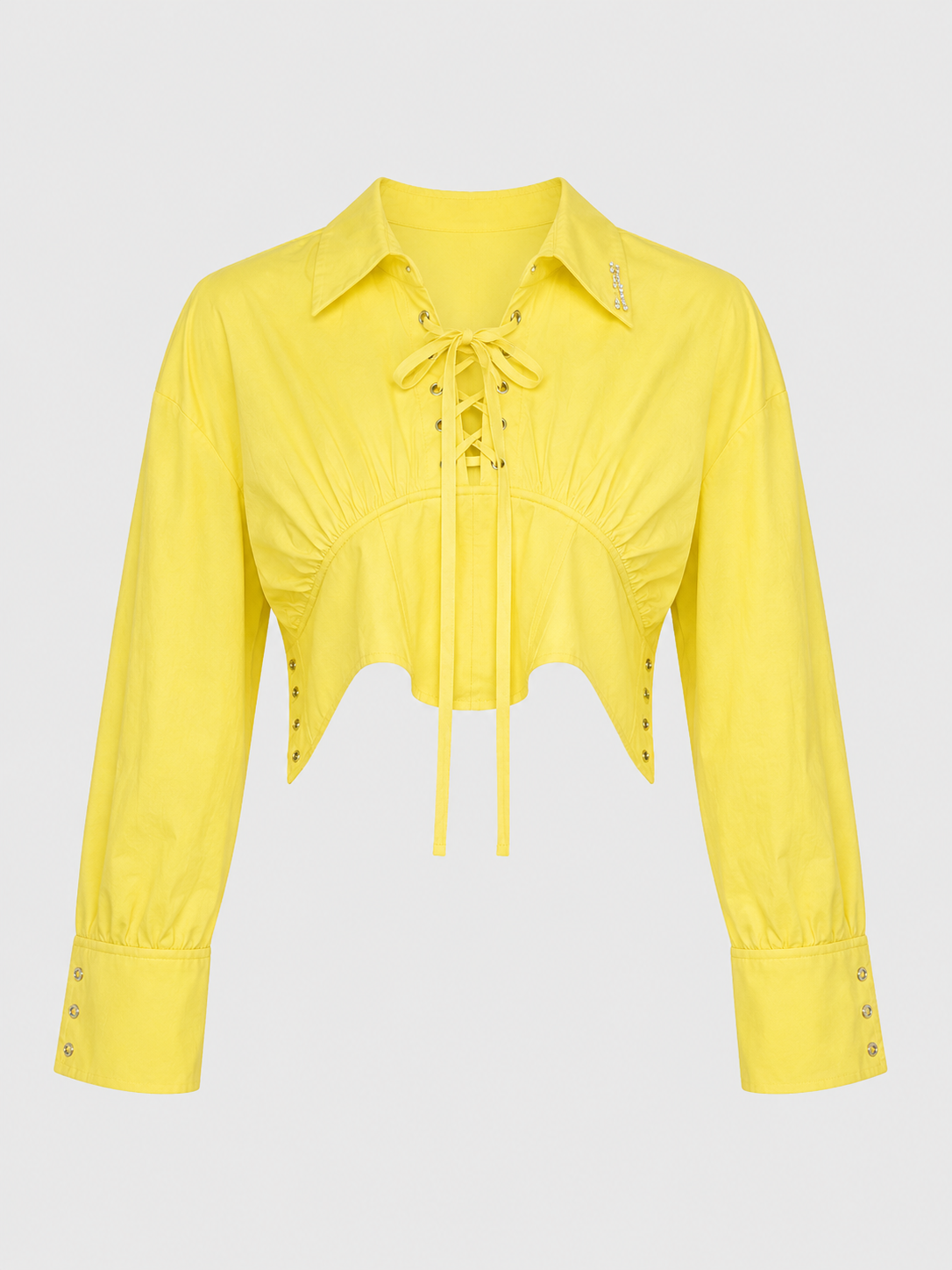 Lace-Up Cropped Shirt
