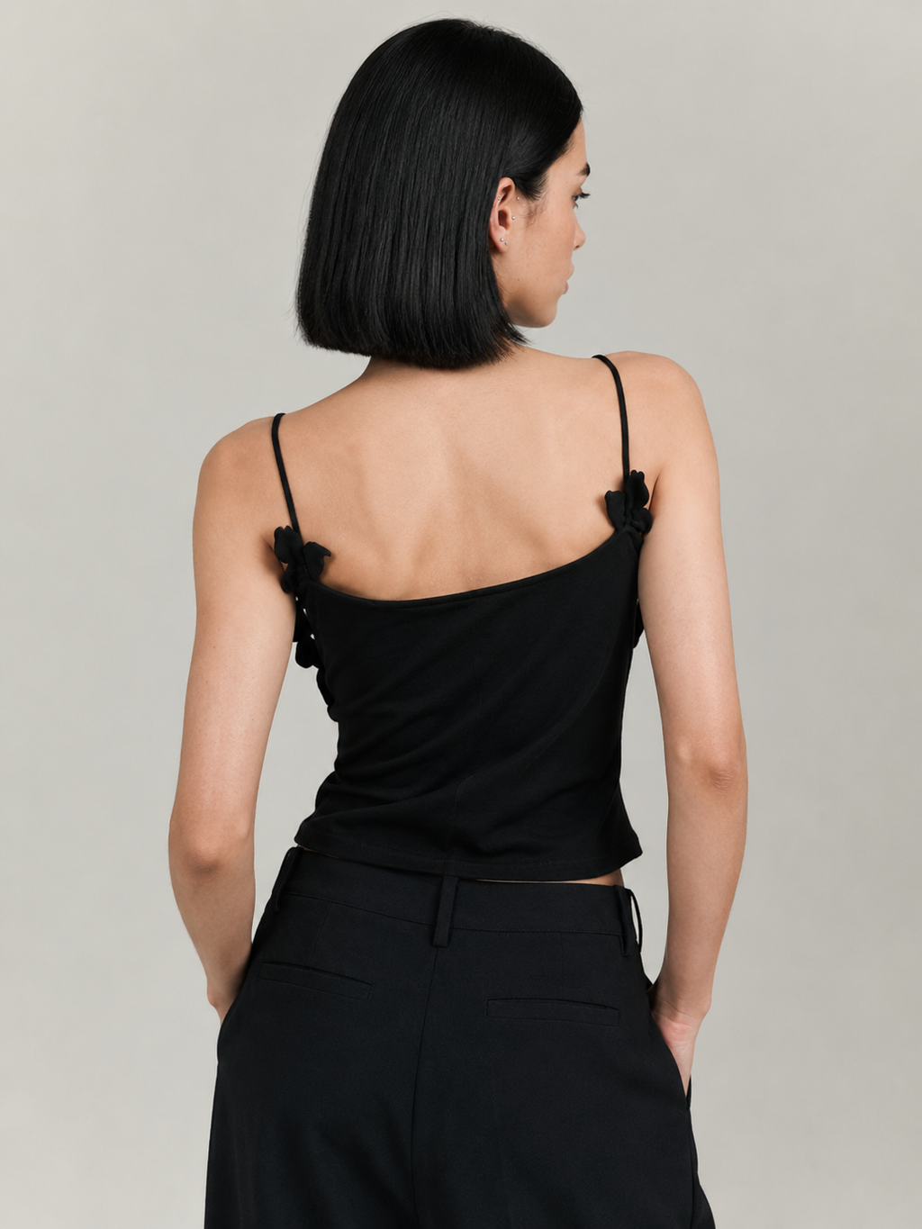 3D Floral Appliqué Corset Cami