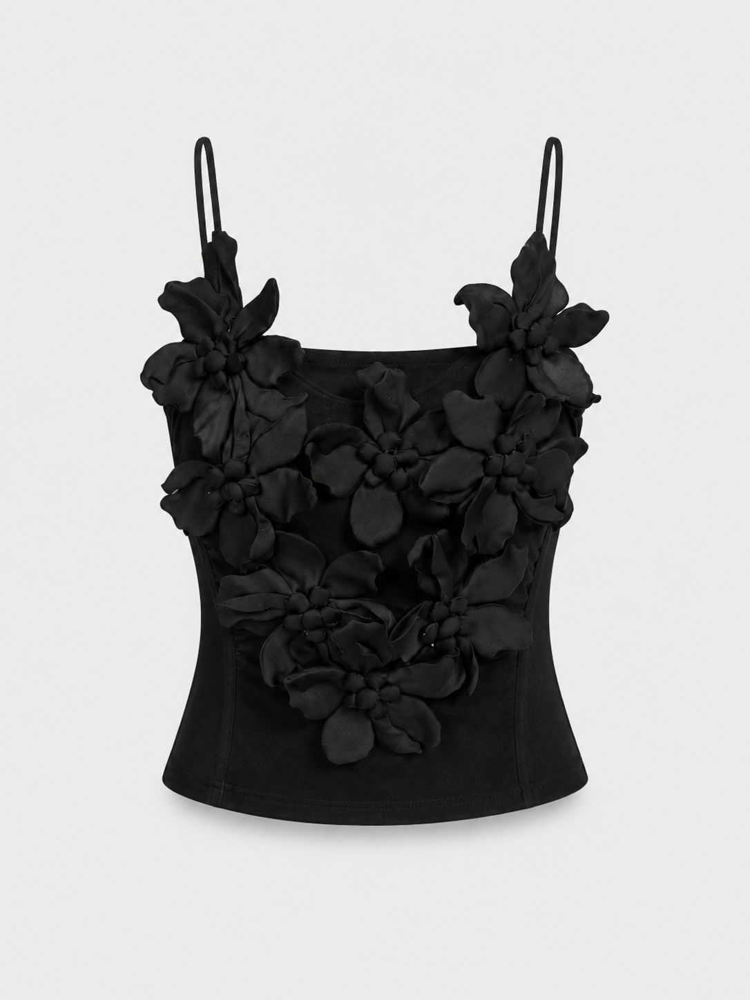 3D Floral Appliqué Corset Cami