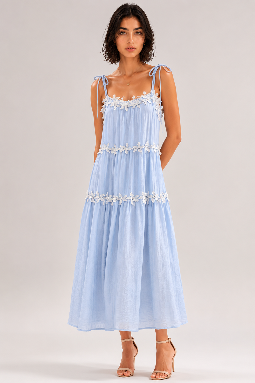 Vanilla Cream Tiered Maxi Dress