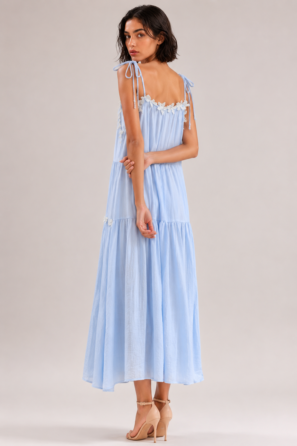 Vanilla Cream Tiered Maxi Dress