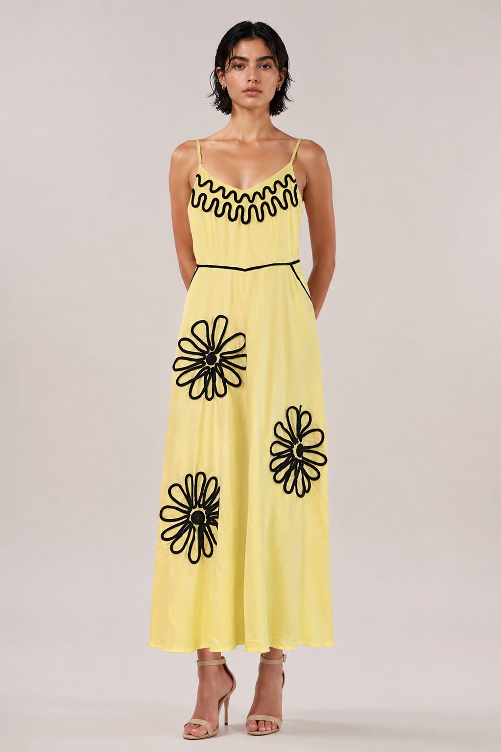 Blush Daisy Trim Maxi Dress