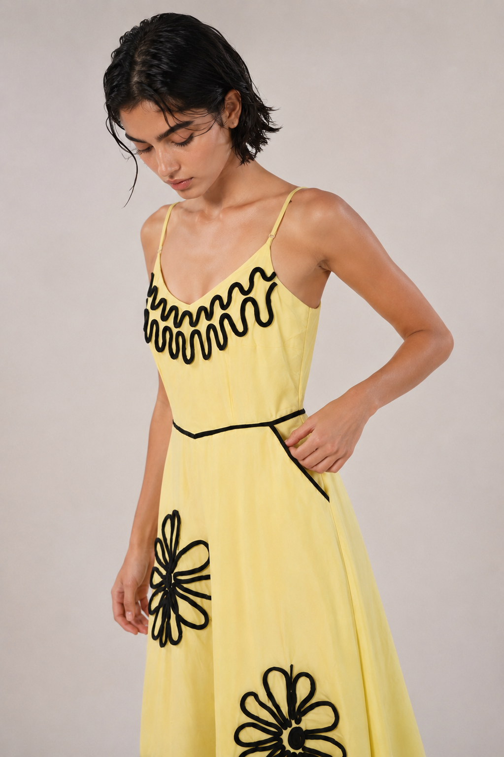 Blush Daisy Trim Maxi Dress