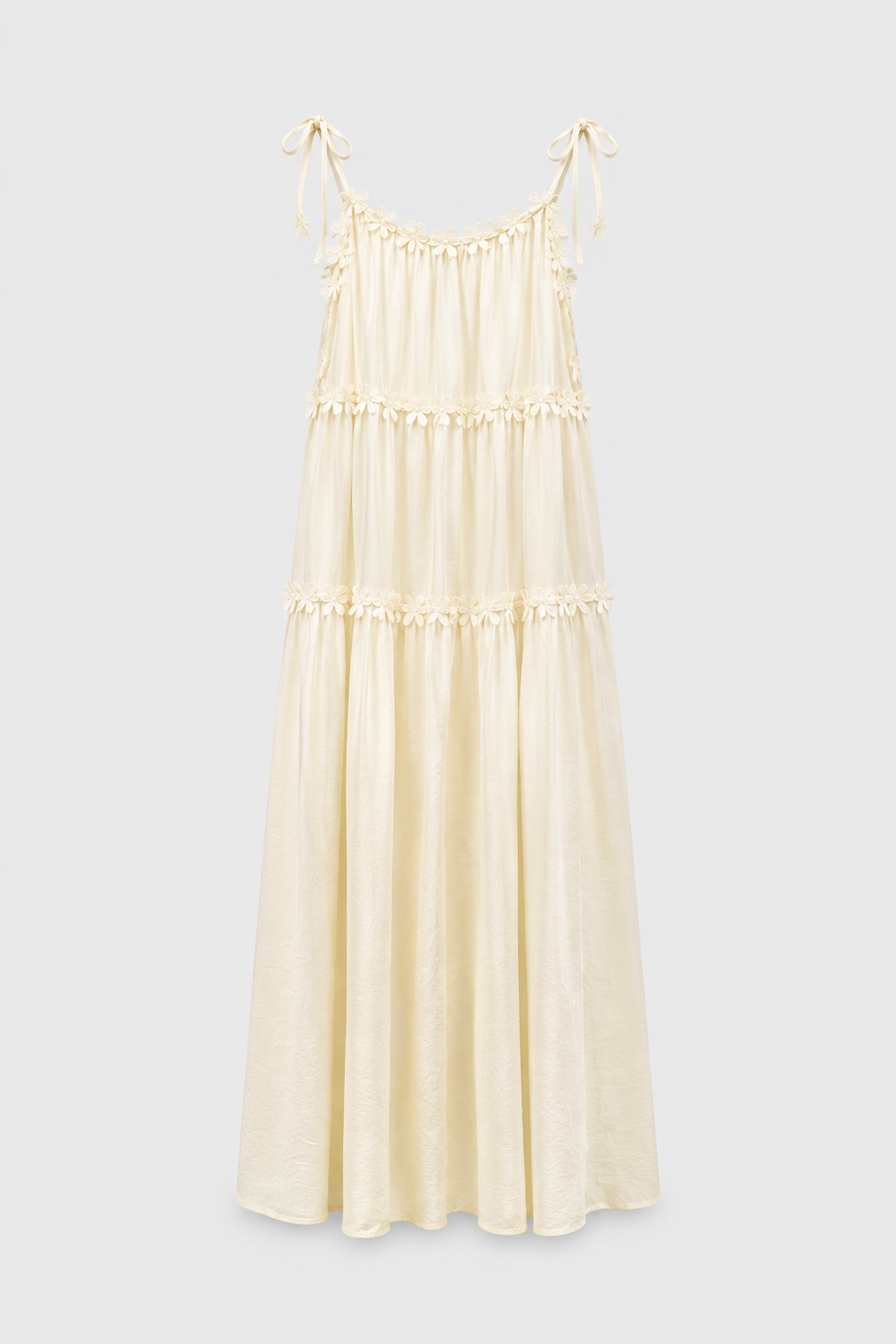 Vanilla Cream Tiered Maxi Dress
