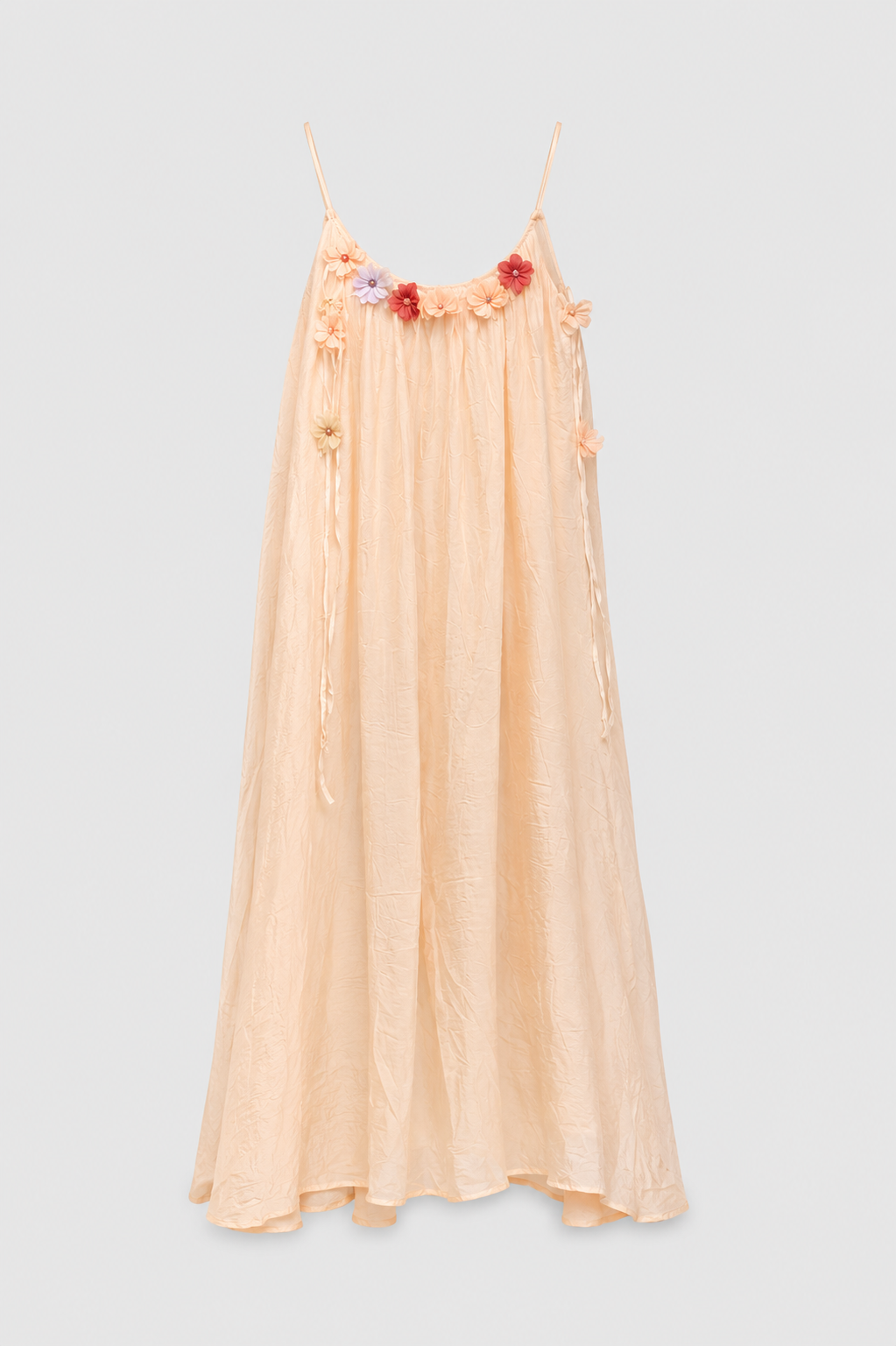 Peach Blossom Floral Maxi Dress