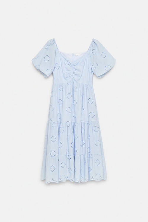 Azure Eyelet Maxi Dress