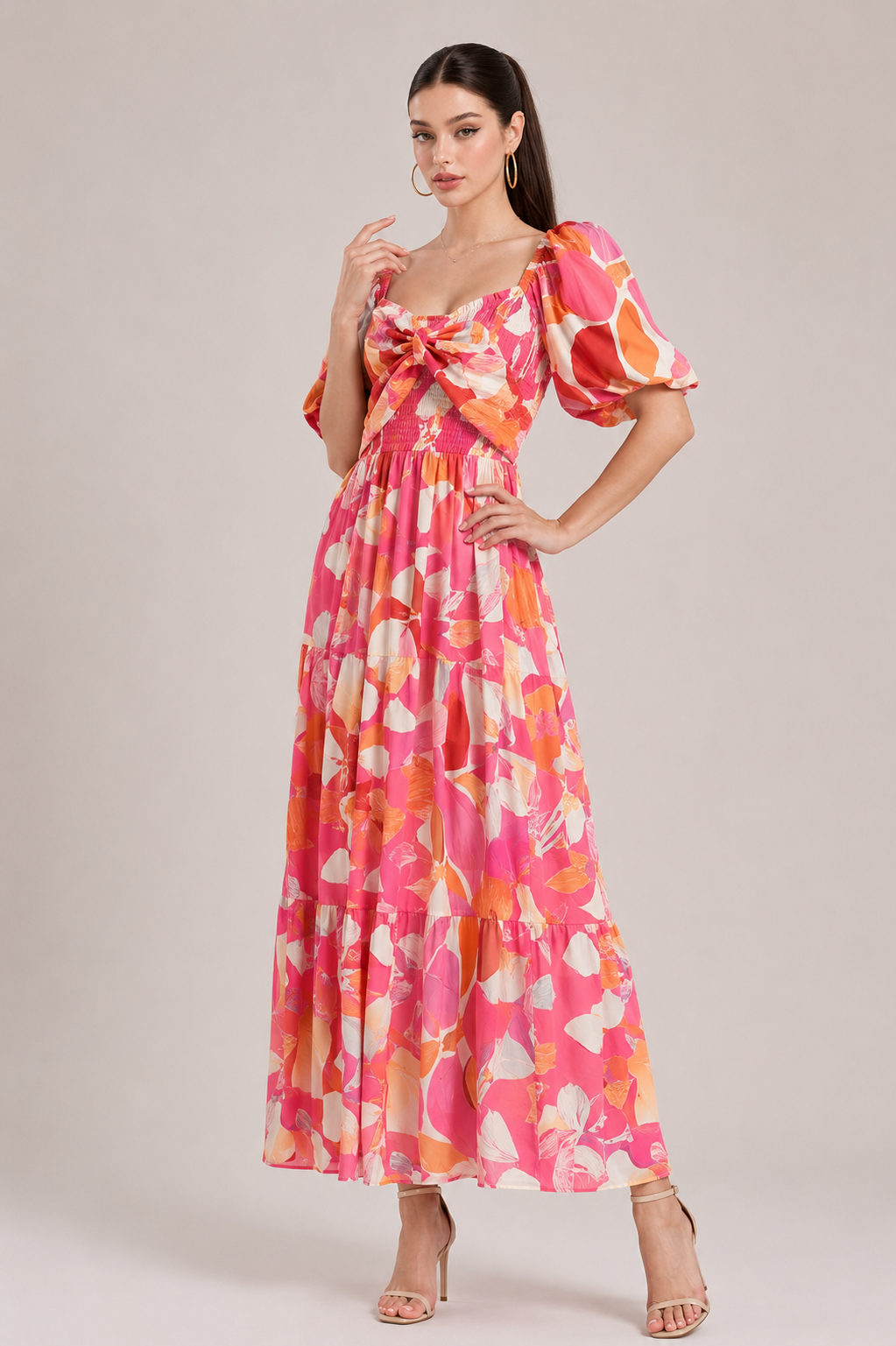 Crimson Bloom Maxi Dress