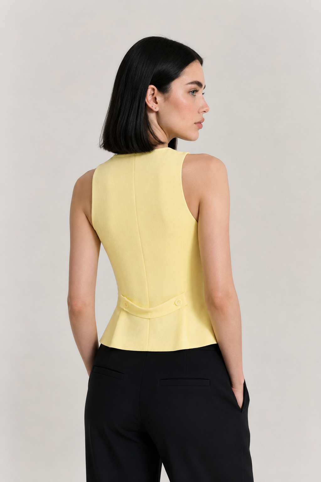Floral Appliqué Button Vest