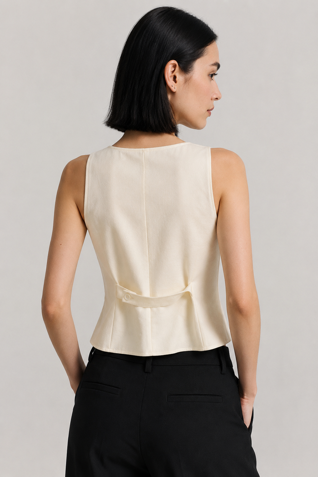 Floral Appliqué Button Vest