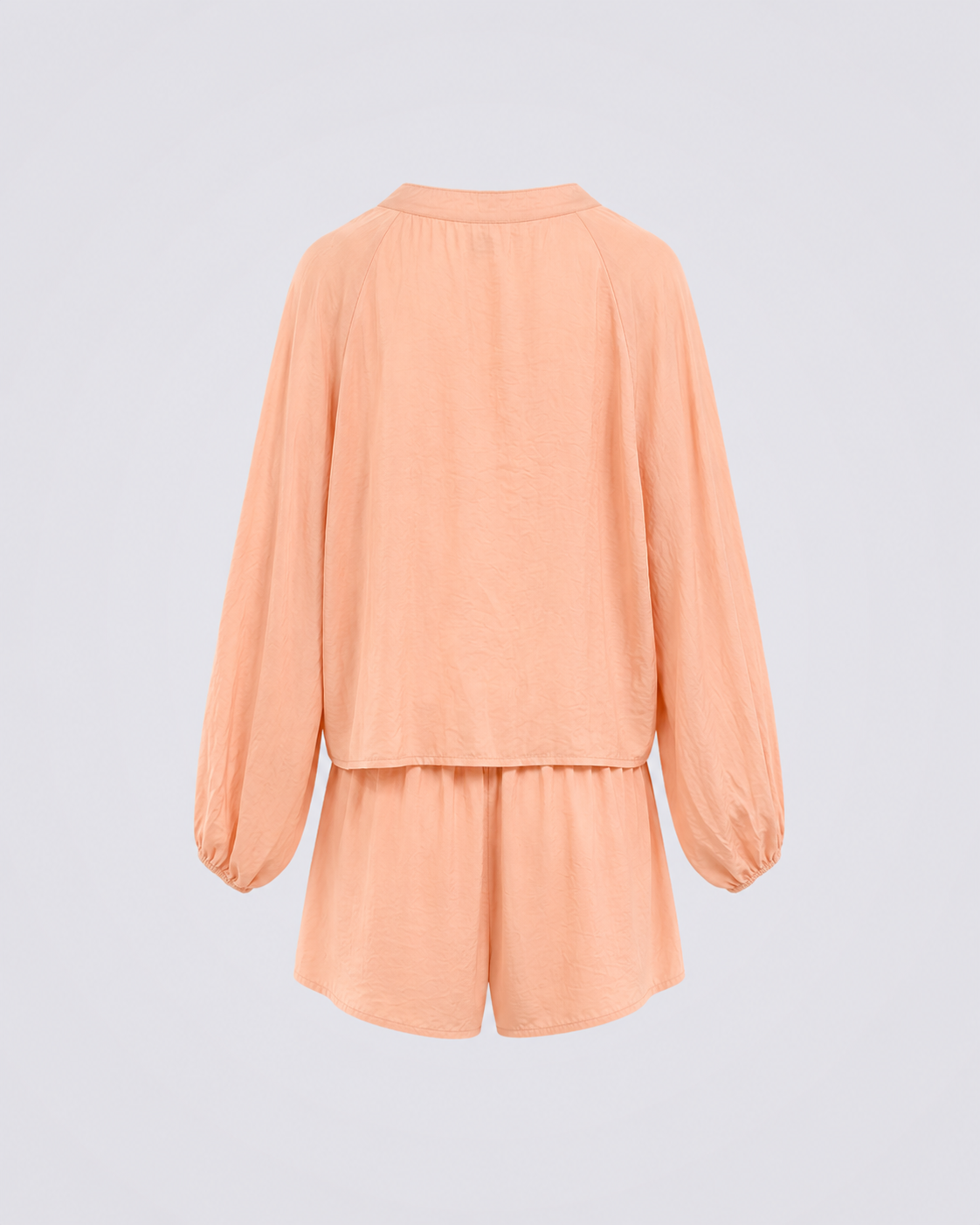 Relaxed Tie-Neck Blouse & Shorts Co-ord