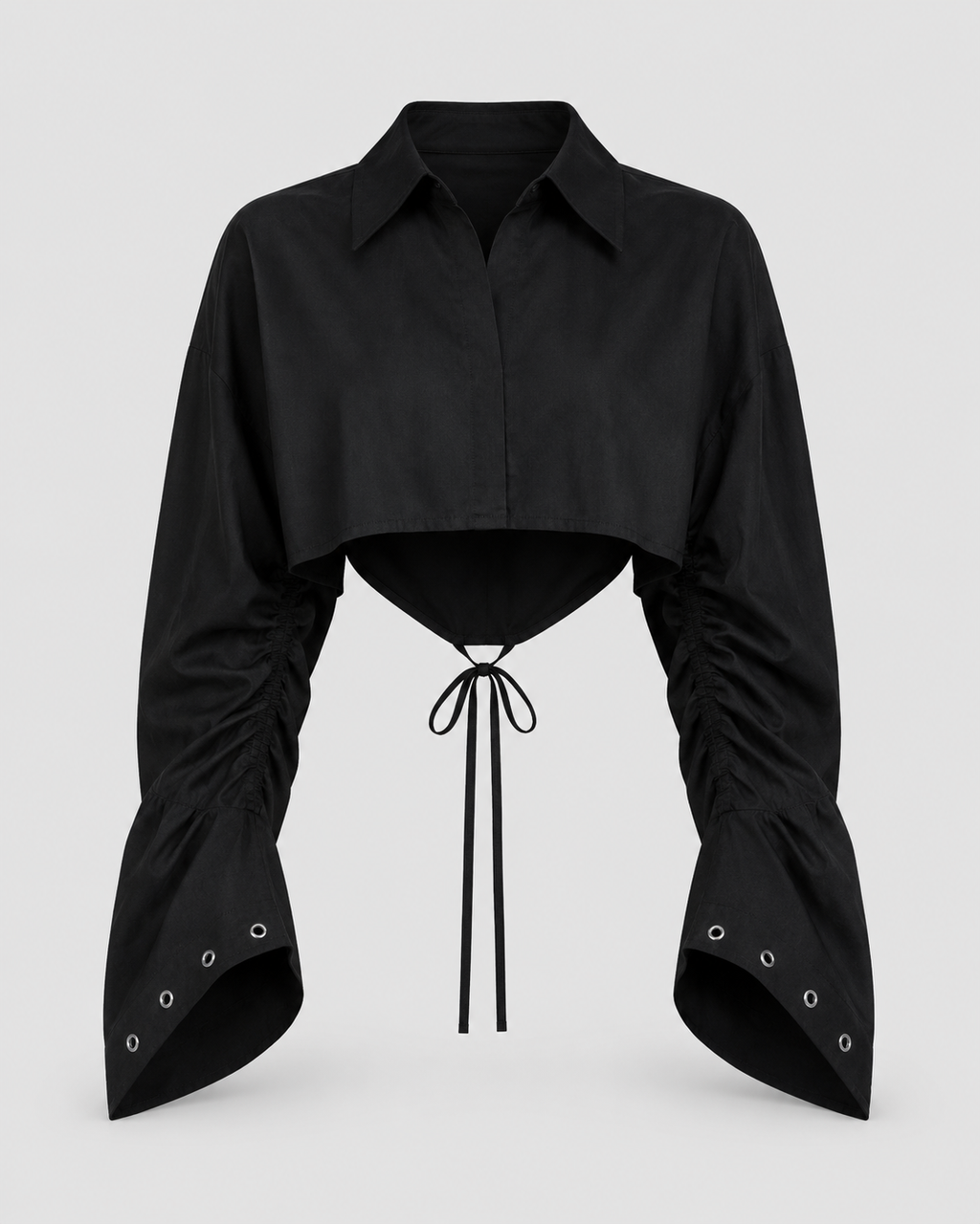 Lace-Up Cropped Shirt