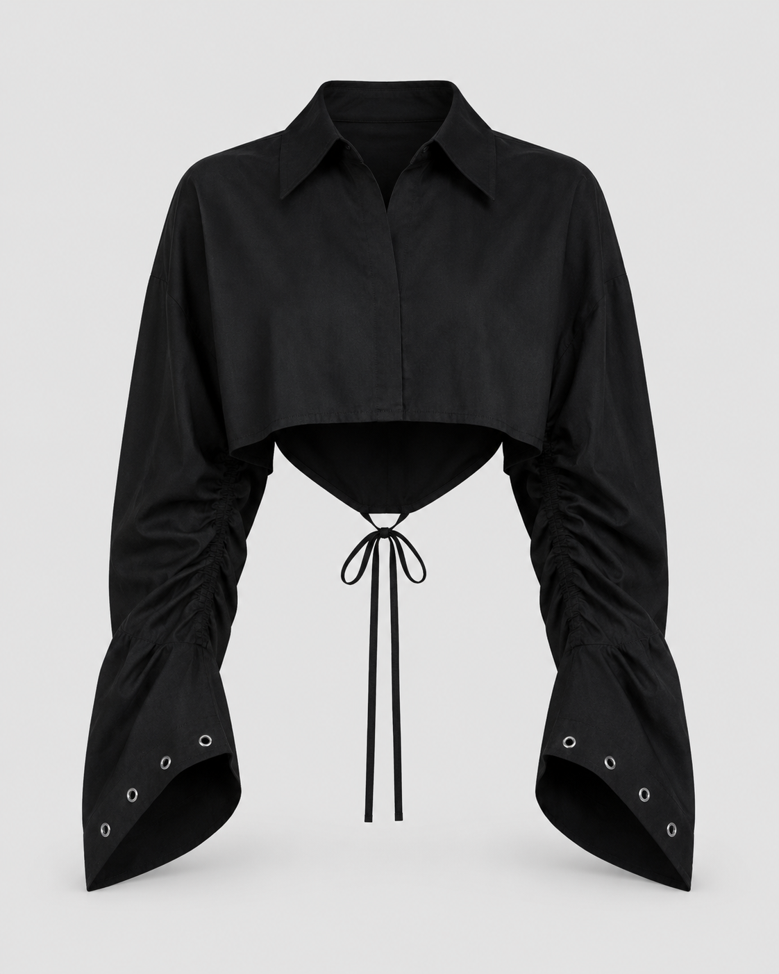Lace-Up Cropped Shirt