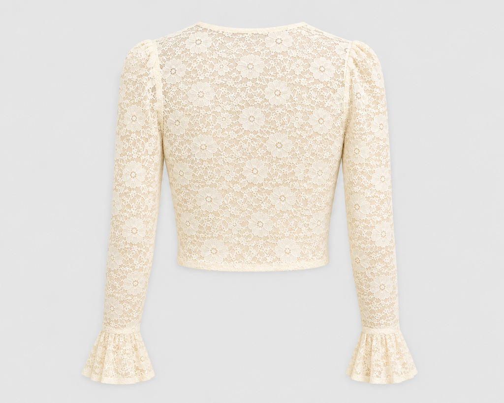Crystal Trim Lace Crop Top