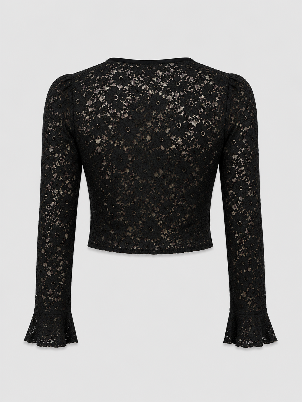 Crystal Trim Lace Crop Top