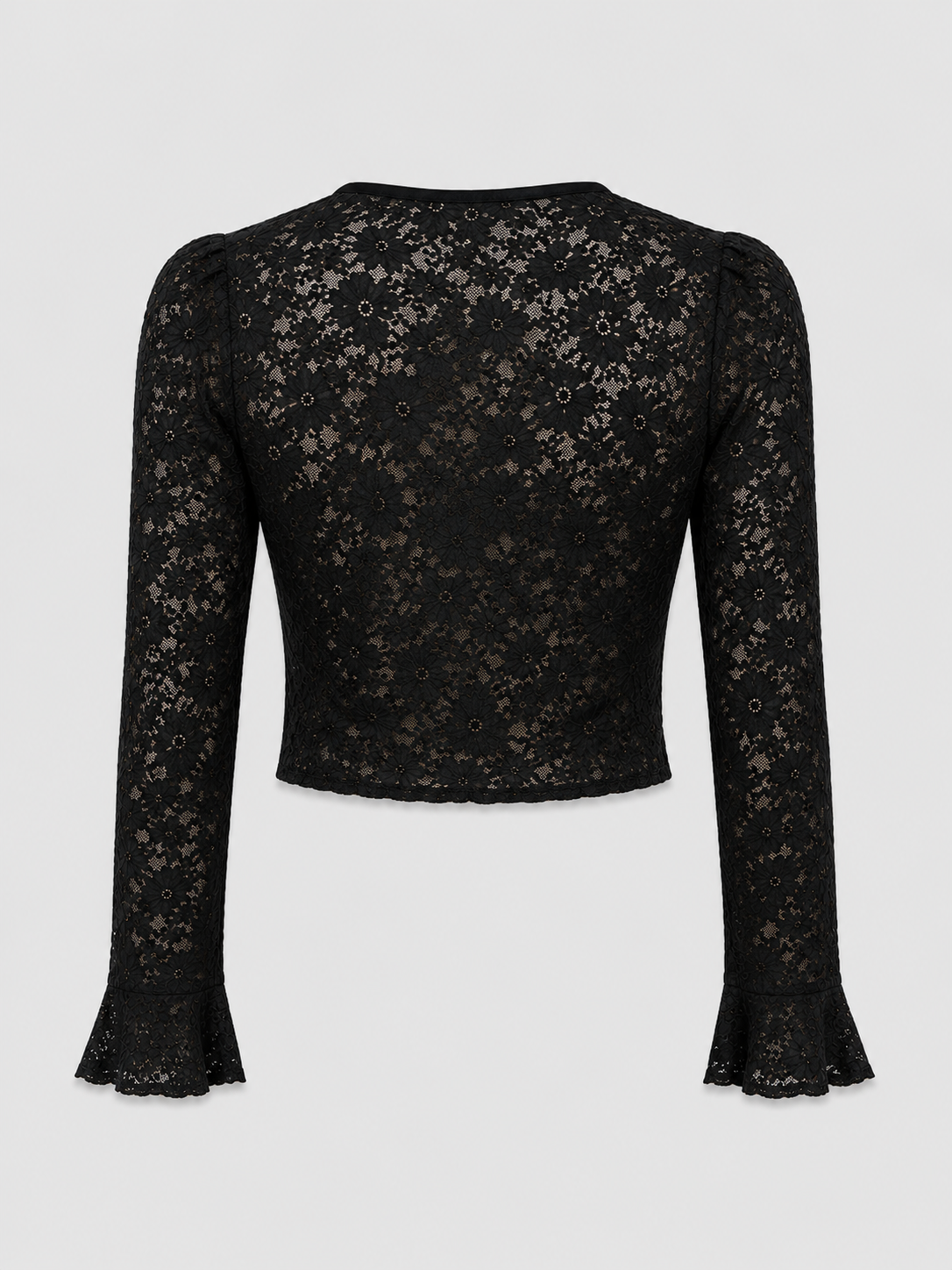 Crystal Trim Lace Crop Top