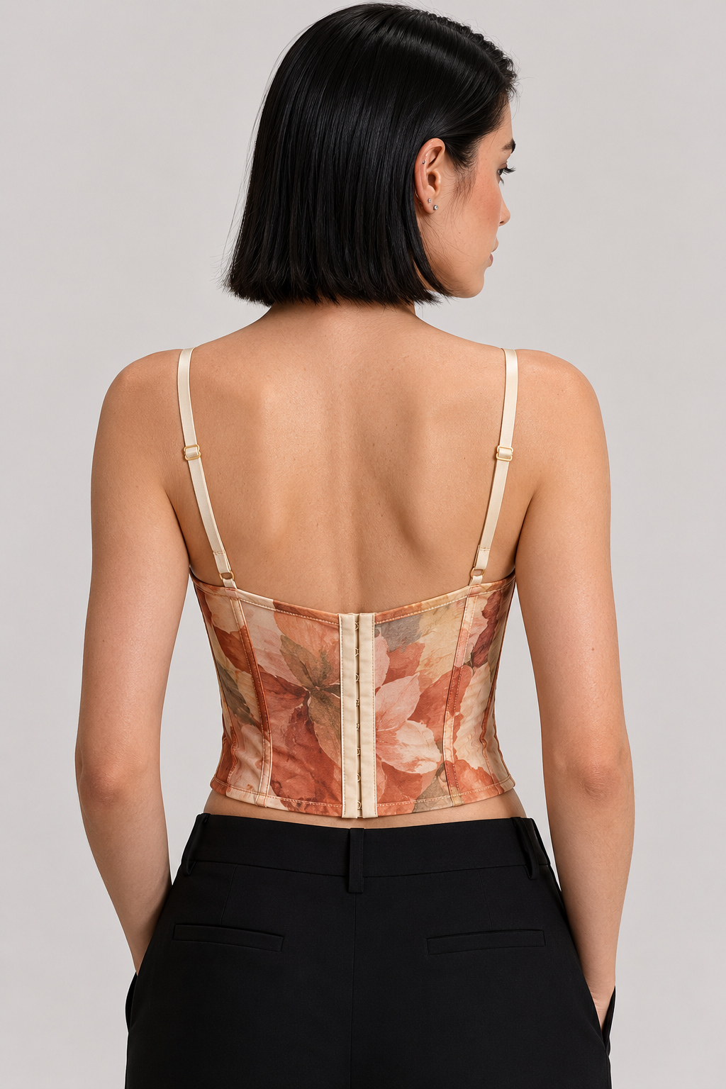 Floral Mesh Corset Top