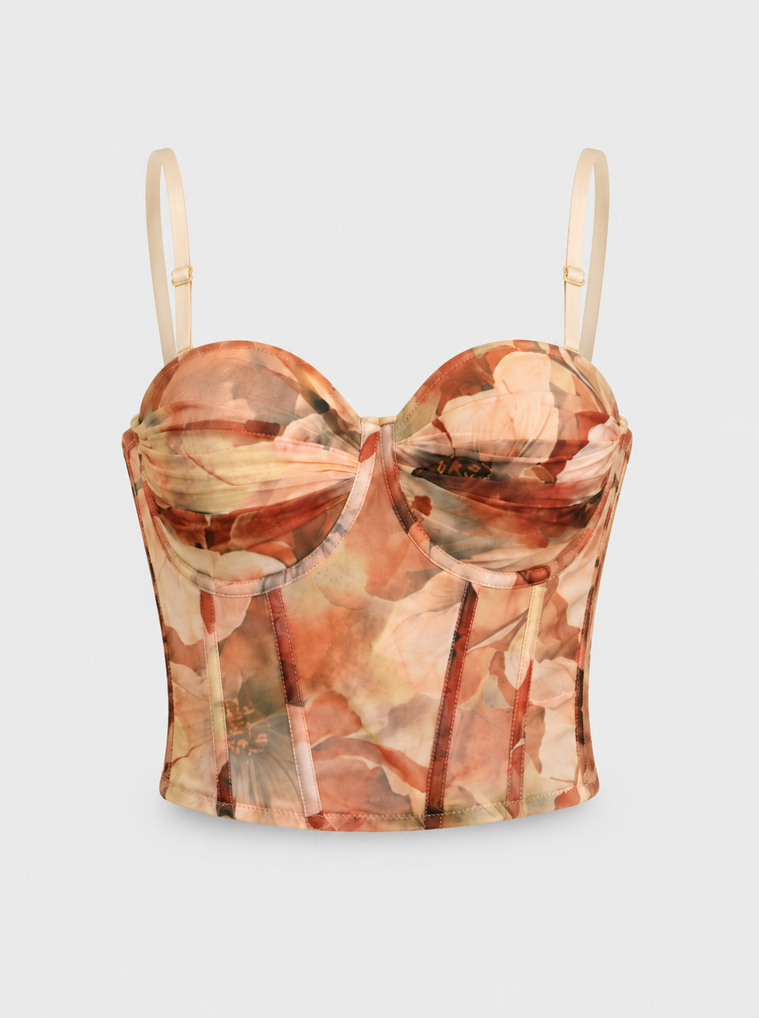 Floral Mesh Corset Top