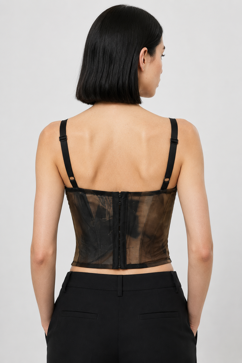 Floral Mesh Corset Top