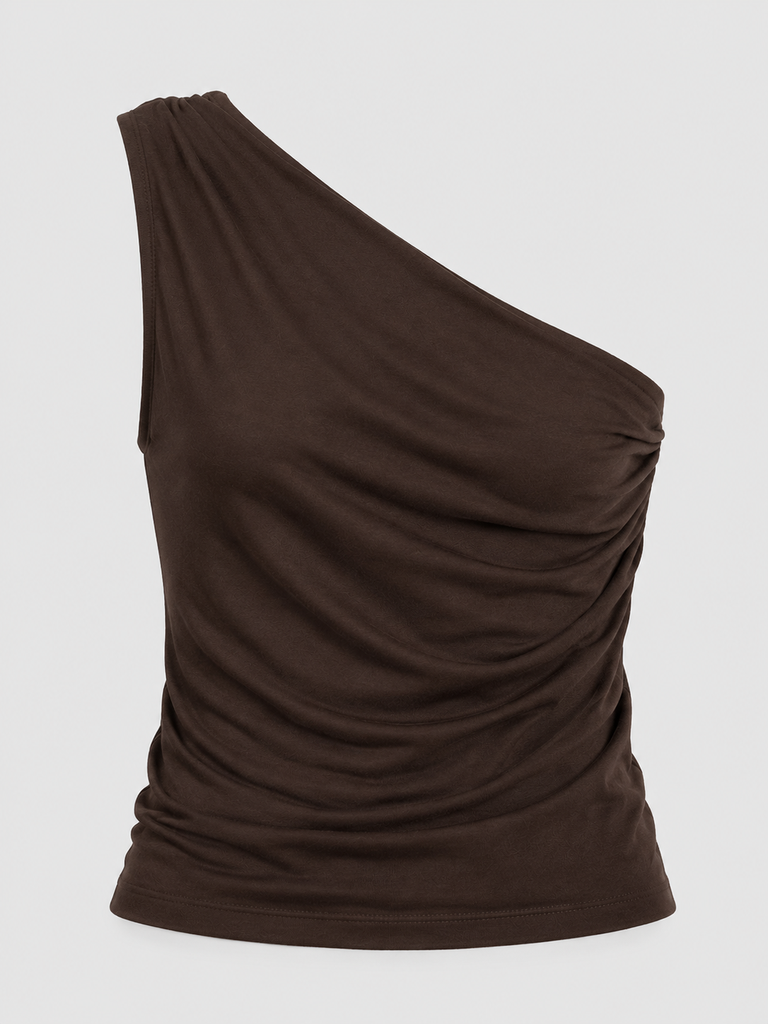 Beaded Pin One-Shoulder Draped Top