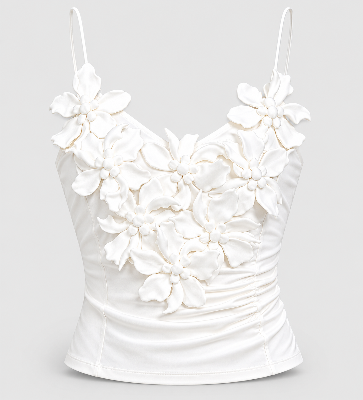 3D Floral Appliqué Corset Cami