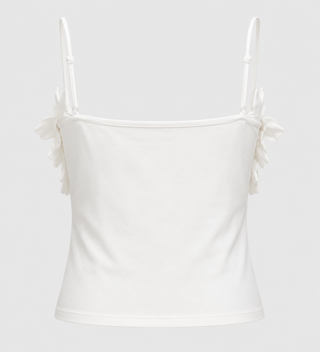 3D Floral Appliqué Corset Cami