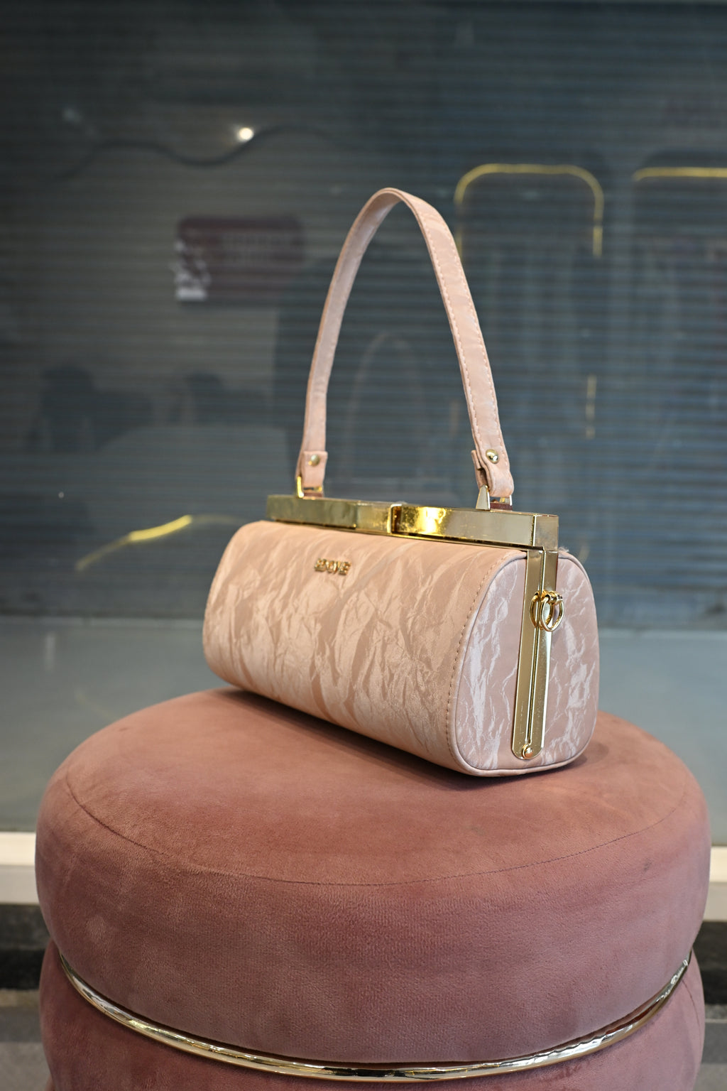 EDONE Blush Pink Marble Textured Evening Clutch Bag