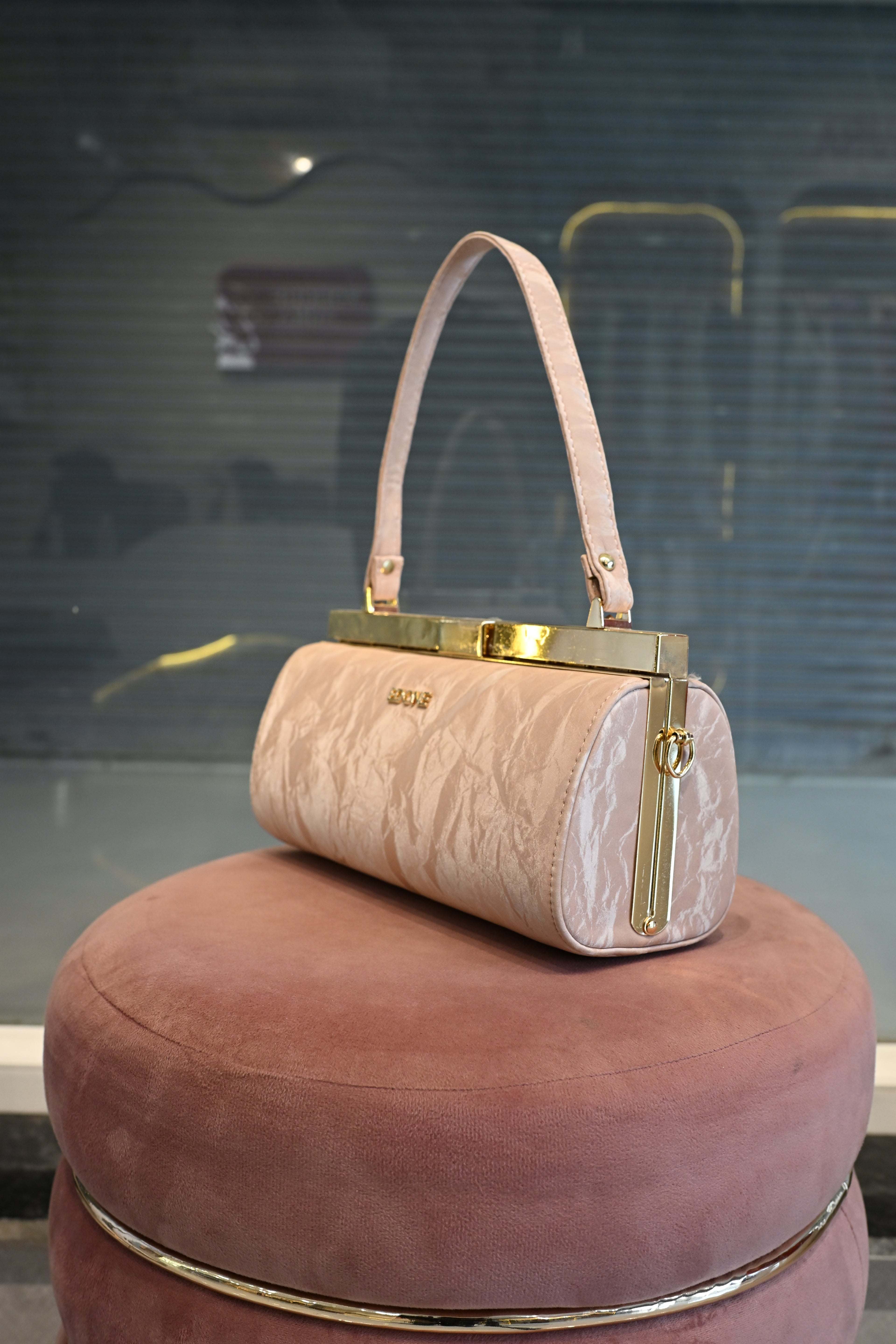 EDONE Blush Pink Marble Textured Evening Clutch Bag