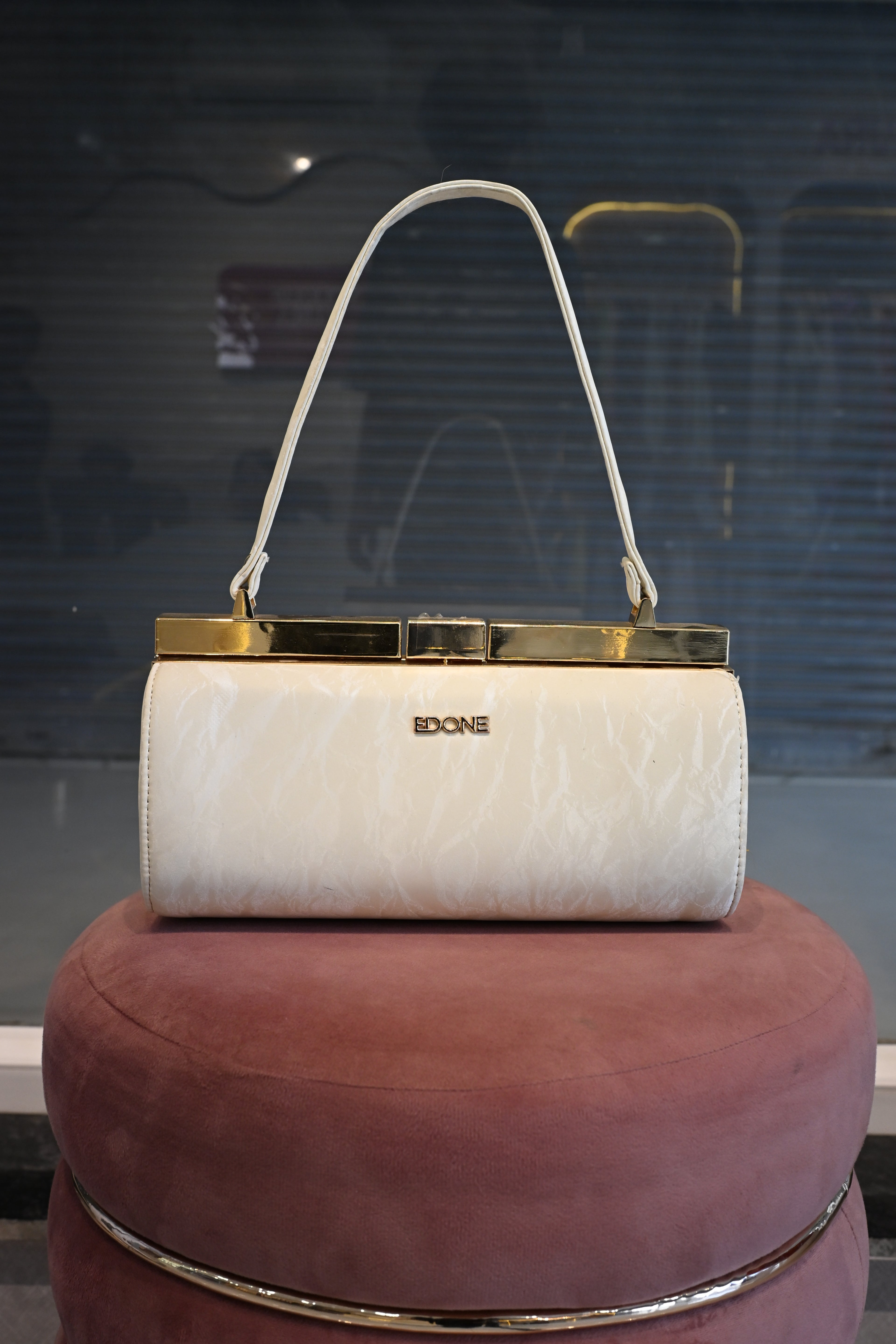 EDONE White Marble Textured Evening Clutch Bag